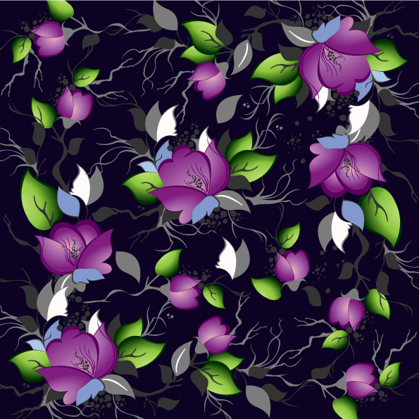 free vector Flowers shading vector 5